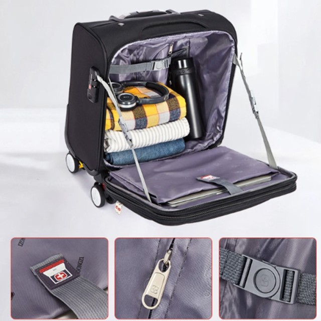 18" Air Roll Business Briefcase Travel Suitcase W/ Wheel