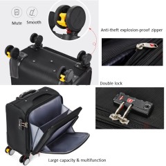 18" Air Roll Business Briefcase Travel Suitcase W/ Wheel