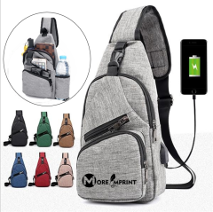 Oxford Waterproof Crossbody satchel W/USB Charging Port