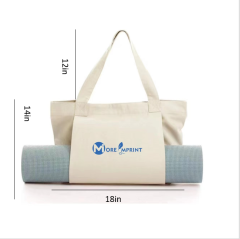 12oz Cotton Canvas Portable Travel Yoga Tote Mat Bag