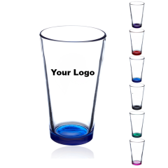16 oz. Pint Glass With spray Blue Bottom