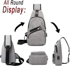 Oxford Waterproof Crossbody satchel W/USB Charging Port