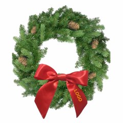 Wreath with bow & pine cones
