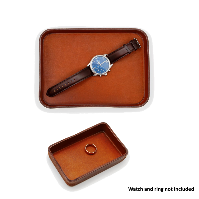 Valet Leather Tray With Embossed LOGO