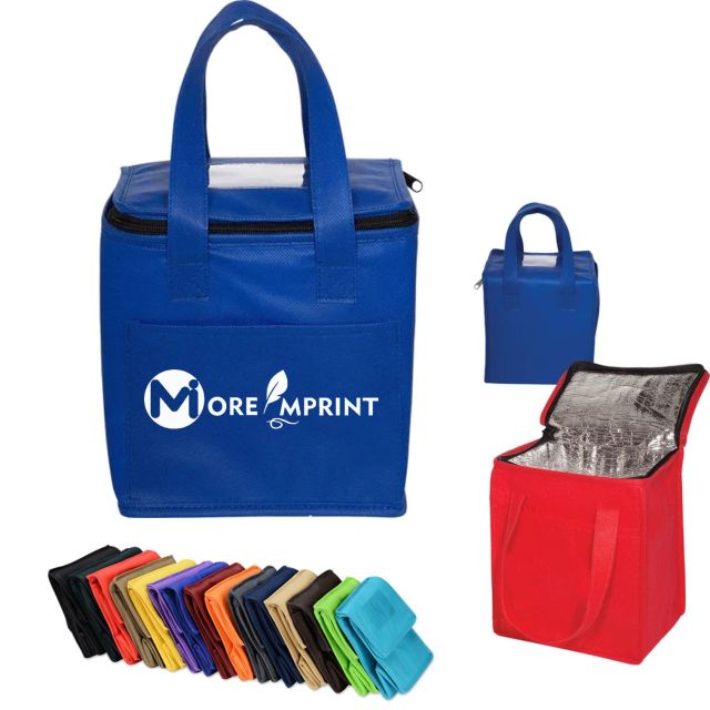 Customized Non-Woven Cubic Lunch Bags with ID Slot
