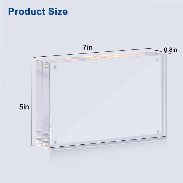 5X7 Inch Acrylic Magnetic Double Sided Clear Picture Frame
