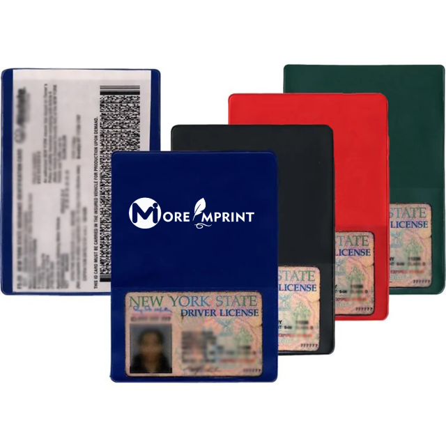 Promotional Insurance Card Holders with Extra Pocket/Agency Branded Insurance Card Holders