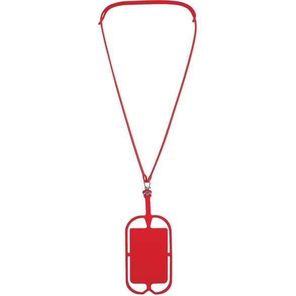 Logo Silicone Lanyards with Phone Holder and Wallet