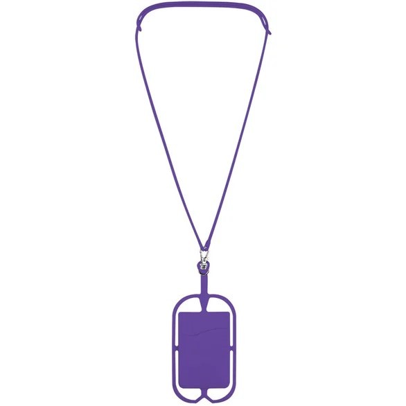 Logo Silicone Lanyards with Phone Holder and Wallet