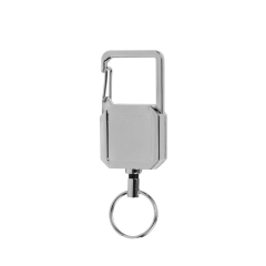 Metal Keychain With Badge Reel Carabiner