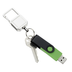 Metal Keychain With Badge Reel Carabiner