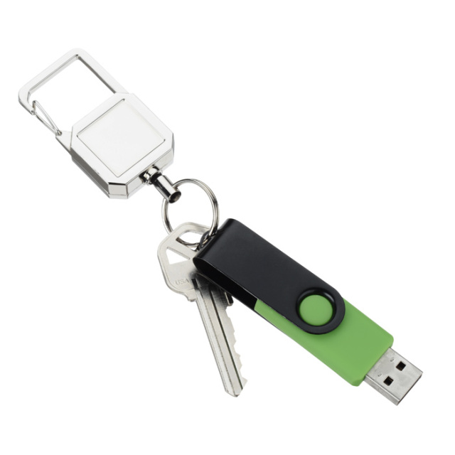 Metal Keychain With Badge Reel Carabiner