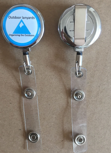 Domed Metal Retractable Badge Holder with Slip Clip