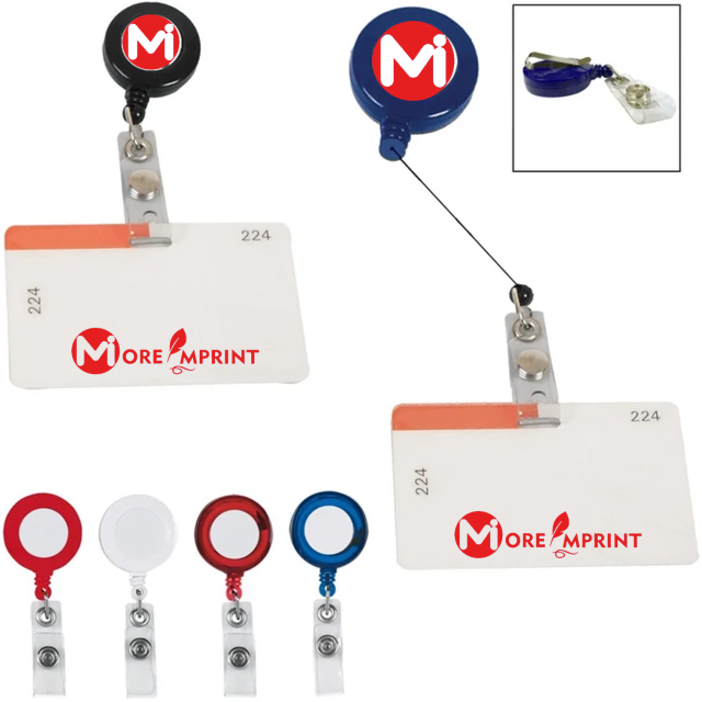 Zion Domed Retractable Badge Holder with Slip Clip