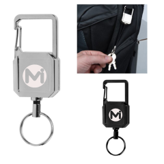 Metal Keychain With Badge Reel Carabiner
