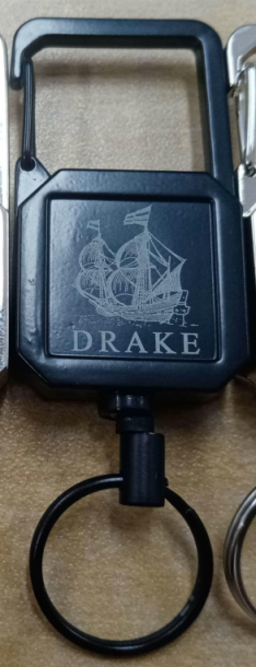 Metal Keychain With Badge Reel Carabiner