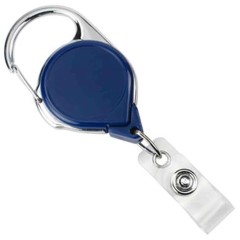 Carabiner Round Retractable Badge Reel with Clear Vinyl Strap