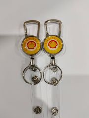 Metal Keychain With Badge Reel Carabiner