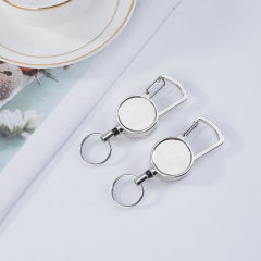 Metal Keychain With Badge Reel Carabiner