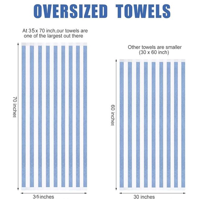 Luxury Cabana Stripe Pool Towels-35"x 70"