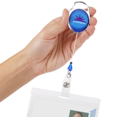 Clip-On Retractable Badge Holder - Translucent - Full Color