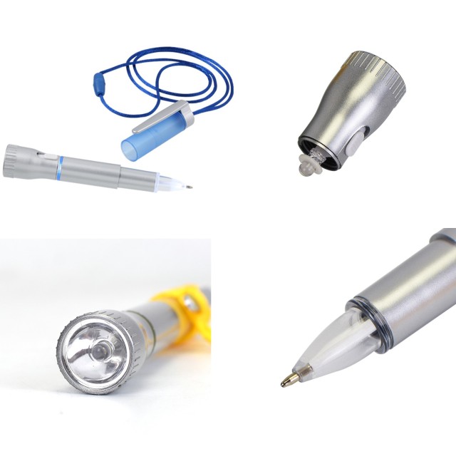 Flashlight with Pen and Lanyard
