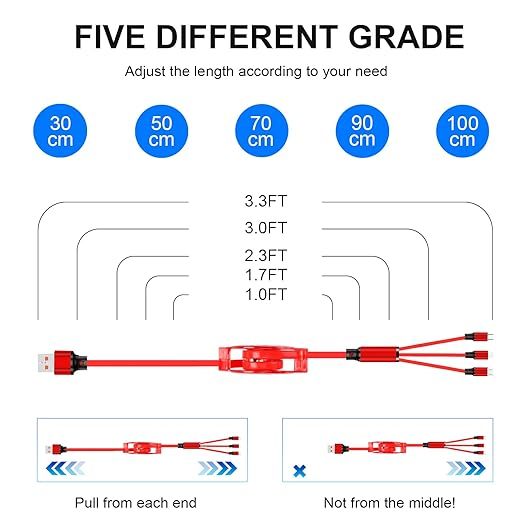 Multi 3 in 1 Retractable Fast Charging Cord