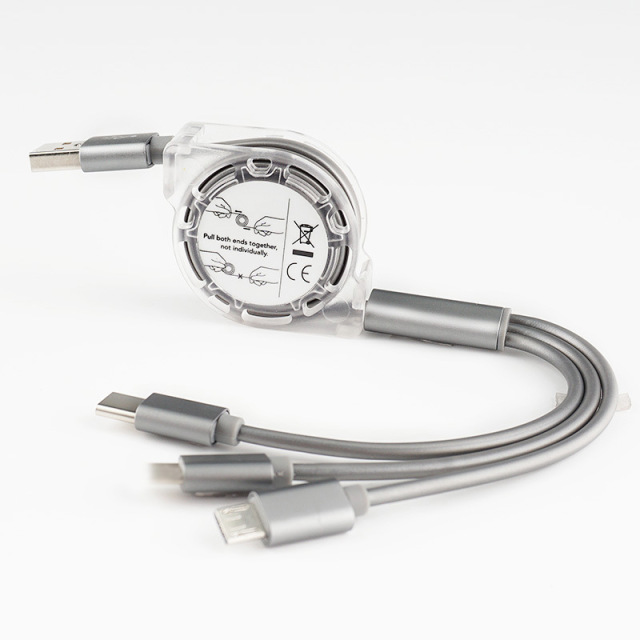 Multi 3 in 1 Retractable Fast Charging Cord