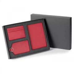 Genuine Leather 3-Piece Travel Gift Set