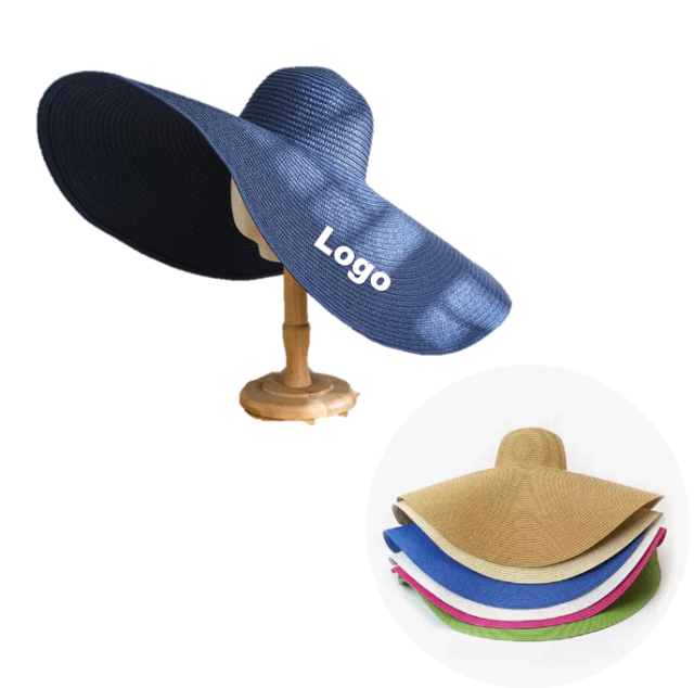 Oversized 27.55'' Beach Straw Hat Large Wide Visor