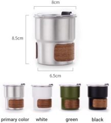 10oz Stainless Steel Cup W/Walnut Wood Sleeve