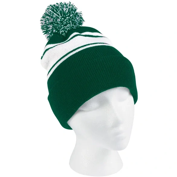 Advertising Two-Tone Knit Pom Beanies with Cuff
