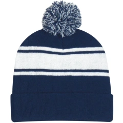 Advertising Two-Tone Knit Pom Beanies with Cuff