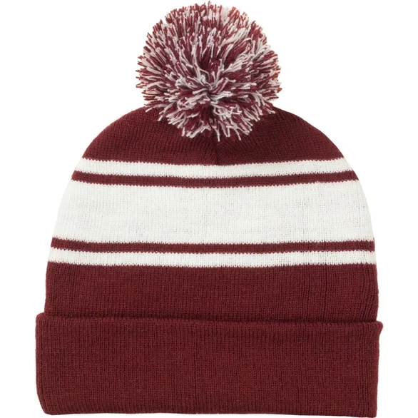 Advertising Two-Tone Knit Pom Beanies with Cuff