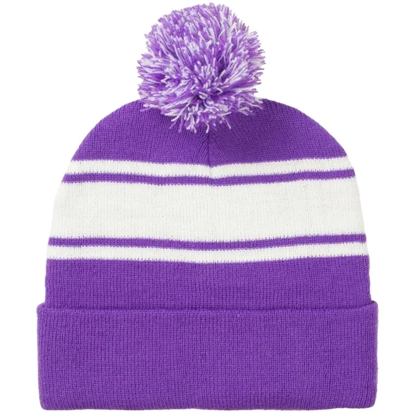 Advertising Two-Tone Knit Pom Beanies with Cuff