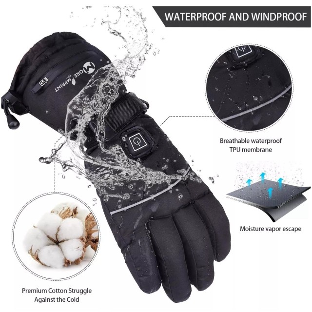 3-Setting Electric Heated Gloves – Waterproof Thermal Touchscreen