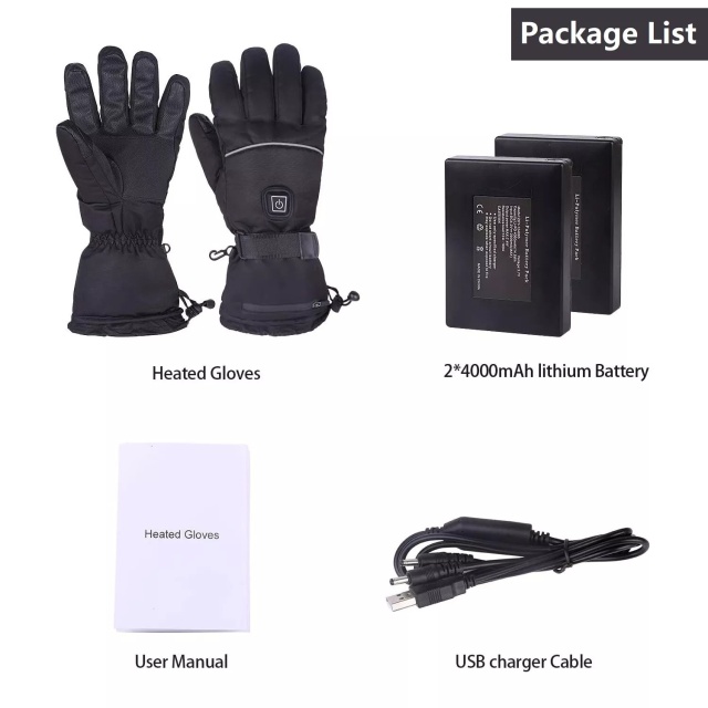 3-Setting Electric Heated Gloves – Waterproof Thermal Touchscreen