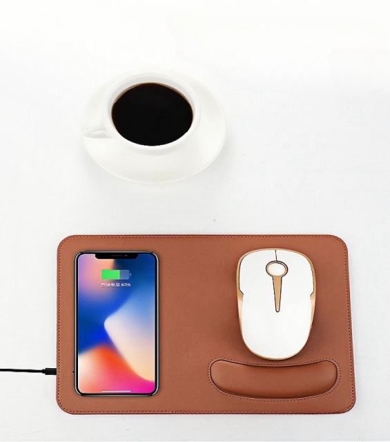 Wireless Charging Mouse Pad w/Wrist Res