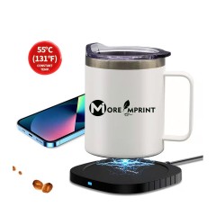 Stainless Steel Smart Mug Warmer with Wireless Phone Charger