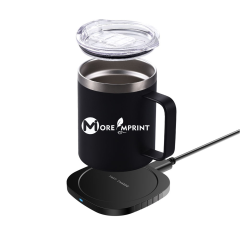 Stainless Steel Smart Mug Warmer with Wireless Phone Charger