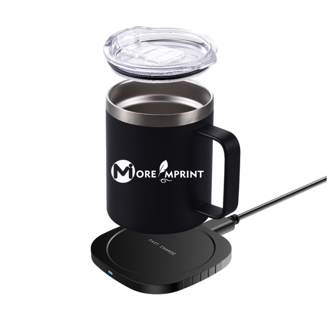 Stainless Steel Smart Mug Warmer with Wireless Phone Charger