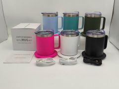 Stainless Steel Smart Mug Warmer with Light-Up Heating Base