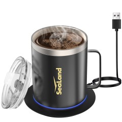 Stainless Steel Smart Mug Warmer with Light-Up Heating Base