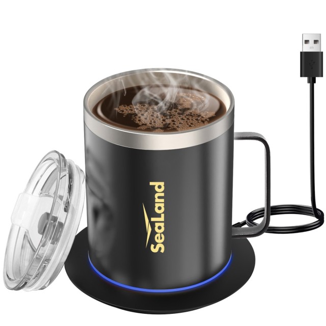 Stainless Steel Smart Mug Warmer with Light-Up Heating Base