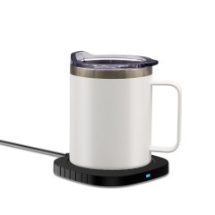 Stainless Steel Smart Mug Warmer with Wireless Phone Charger
