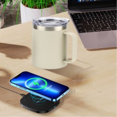 Stainless Steel Smart Mug Warmer with Wireless Phone Charger