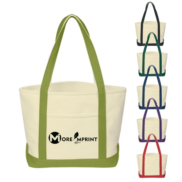 Large Heavyweight Cotton Canvas Boat Tote - Screen