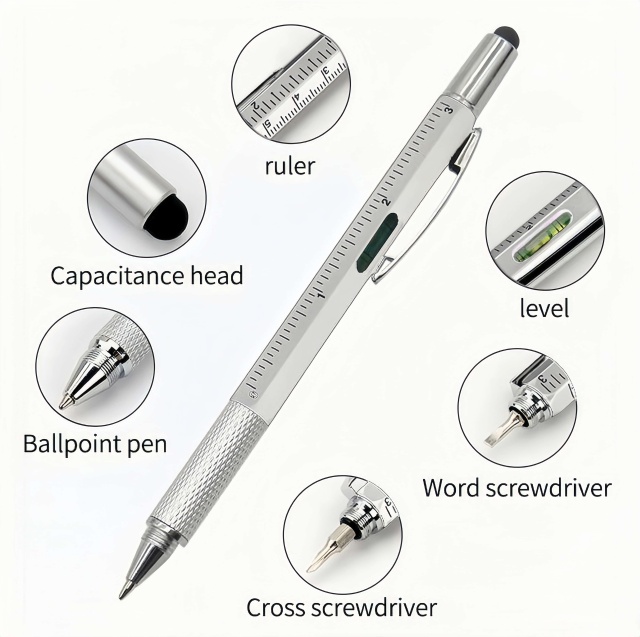 6 in 1 Multi Function Tool Pen
