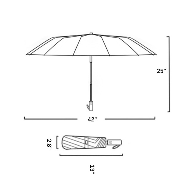 10 Ribs Automatic Umbrella