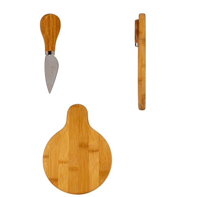 Small Bamboo Cutting Board with Cheese Knife
